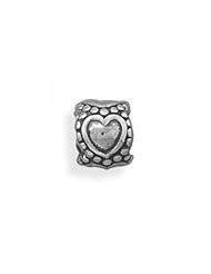 MMA Silver - Oxidized Heart Bead