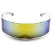 zeroUV - 80s Futuristic Cyclops Cyberpunk Visor Sunglasses with Semi Translucent Mirrored Lens (Sun)