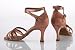 Article 2X - Ladies' Latin Sandal with a 3.0 Inch Square Heel in Tan Satin