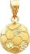 14K Gold Soccer Ball Charm Diamond Cut