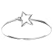 Sterling Silver Open Star Bangle Bracelet with Hook Closure