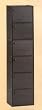 6 SHELF WOODEN CABINET IN BLACK FINISH W. DOORS
