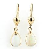 14-Karat Yellow Gold Opal Pear Shape Earrings
