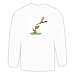 Long Sleeve T-shirt with hunting, tree, wildlife, squirrel, jumping, dog, hunter Large White