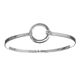 Sterling Silver Open Circle Hook Closure Bangle Bracelet