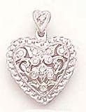 14kt White Gold Diamond Heart Charm- DS1175