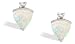14K White Gold Genuine Trillion Opal and Diamond Earrings