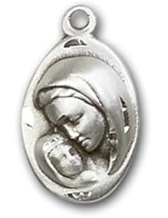 Sterling Silver Madonna & Child Medal