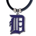 Detroit Tigers Rubber Cord Logo Pendant Necklace - MLB Baseball Fan Shop Sports Team Merchandise