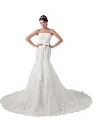 Sophisticated Satin  Lace Mermaid  Dress with a Court Train  With a Bow(s) and a Sash 