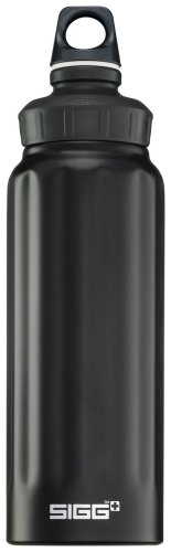 Sigg Wide Mouth Loop Top Water Bottle (1-Liter, Black)
