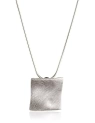 VINANI brand Germany 925 Sterling Silver Women Pendant Square brushed with Snake Chain Necklace AQG