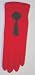 G51, One Size Red Wool Jersey Gloves with Black Braid Tassel for Women and Teens