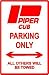PIPER CUB PARKING ONLY hobbie street sign
