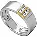 0.20Ct.T.W. Round Brilliant Cut Diamonds, 14Kt. Two Tone Gold. Men's Diamond Ring