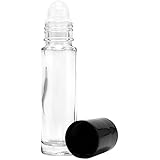 24 Plain 1/3 oz. Roll-on Refillable Glass Perfume Bottles
