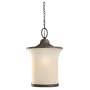 Sea Gull Lighting 60122-814 One-Light Outdoor Pendant, Seeded Acid Etch with Cafe Tint Glass Shade, Misted Bronze Finish