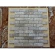 4x4 sample of 1 x 3 Brick Pattern Noche Travertine TUMBLE Marble