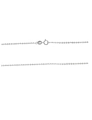 14K White Gold - 20" 0.8 MM. Oval Beveled Link Necklace Gold Chain