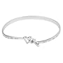 Sterling Silver "A Mother Holds Her Child's Hand For A Short While And Their Hearts Forever"  Double Heart Bangle Bracelet