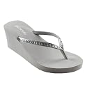 KAKU Soda Wedge Platform Flip Flop Silver