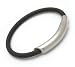 Unique Men's Mens rubber and Steel bracelet with magnetic steel element. UN B-18