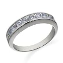 Nine Carat White Gold Cubic Zirconia Half Eternity Ring