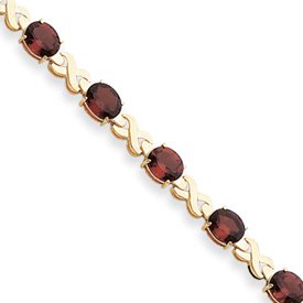 14k 8x6mm Oval Citrine bracelet - Box Clasp by JewelryWeb