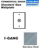 Leviton 84017-40 1-Gang .625-Inch Hole Device Telephone/Cable Wallplate, 302 Stainless Steel, Box Mount, Stainless Steel