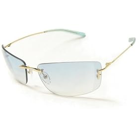 Fendi Sunglasses Sun 260 FS260 Golden Sky Rimless Gold Frame with Blue Gradient Lenses