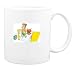 Mug with man, human, body, individuals, individual, persons, cat, humans, people, alarm, person, morning, bed