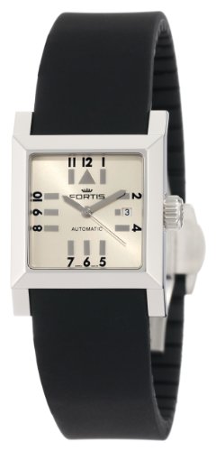 Fortis Women's 629.20.72 SI.01 Square SL Automatic Date Silicone Strap  Watch