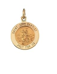 St. Saint John The Baptist Medal Pendant 14K Gold Yellow R16312
