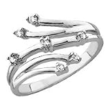 1/10 ct. tw. Diamond Right Hand Fashion Ring in 10kt. White Gold