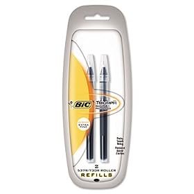 BIC RRT5P21BK - Triumph 537R Roller Ball Refill, 0.5 mm, Black-BICRRT5P21BK