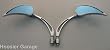 Chrome Motorcycle Mirrors Blade/Tear Drop w/Flame Pair SF002