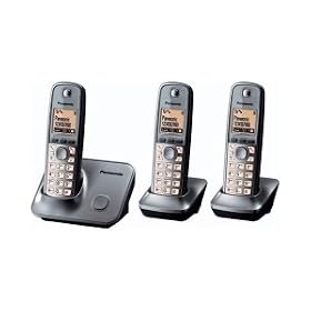 Panasonic KX-TG6613EM Triple Digital Cordless Phone Set - Silver