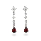 Eve's Addiction Chloe's Garnet CZ Dangling Peardrop Earrings