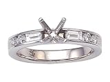 0.55 cts Baguette Diamonds Engagement Ring - Platinum, 18kt White or Yellow Gold