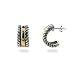 Eve's Addiction Sterling Silver Gold Hoop Earrings with Cable Borders