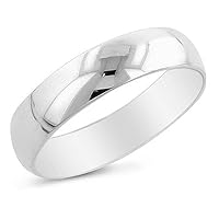 14K White Gold 5mm Men's Wedding Band Ring Size 10