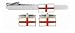 Rhodium plated and enamel set of Cross of St George or English flag cufflinks and matching tie clip with presentation box