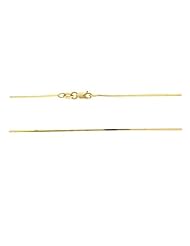 14K Yellow Gold - 18" 0.8 MM. Square Snake Necklace Gold Chain