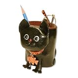 VANCA Craft Leather Desk Eyeglasses Holder * BLACK CAT *