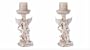 Set of 2 Ivory-finish Angel Candle Holders