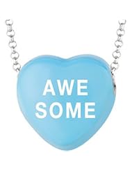 Sweethearts Enamel "Awesome" Heart on 16" Necklace Pendant with Gift Box