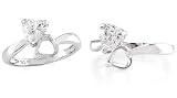 Heart Cut White CZ Solitaire Ring Sterling Silver