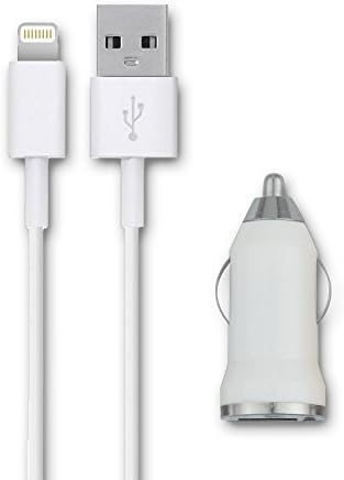 Side Tech (TM) 3 Feet 8 Pin Premium Durable iPhone 5/6 Data Sync / Charging Cable for iPhone 6, 6 Plus, 5, 5C, 5S, iPad Air, iPad Mini - Excellent Quality USB to 8 Pin Sync/Charging Data Cable - Quick Charging Certified Quality. Newest iPhone, iPod Compatible with iOS 8+1.0 Amp USB Car Charger Vehicle Power Adapter. Universal Charge for Most Mobile Phones. SHIPPED IN SAME BUSINESS DAY! (3 FT White Nylon cable+ White Car Charger)