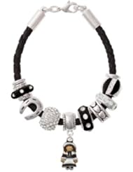 Pilgrim Girl on a Black Love & Luck Beaded Bracelet [Jewelry] Delight