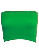 Stone Set Seamless Bandeau Strapless Tube Top Bra Green